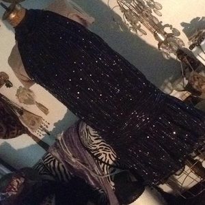 Black mesh sequined dress